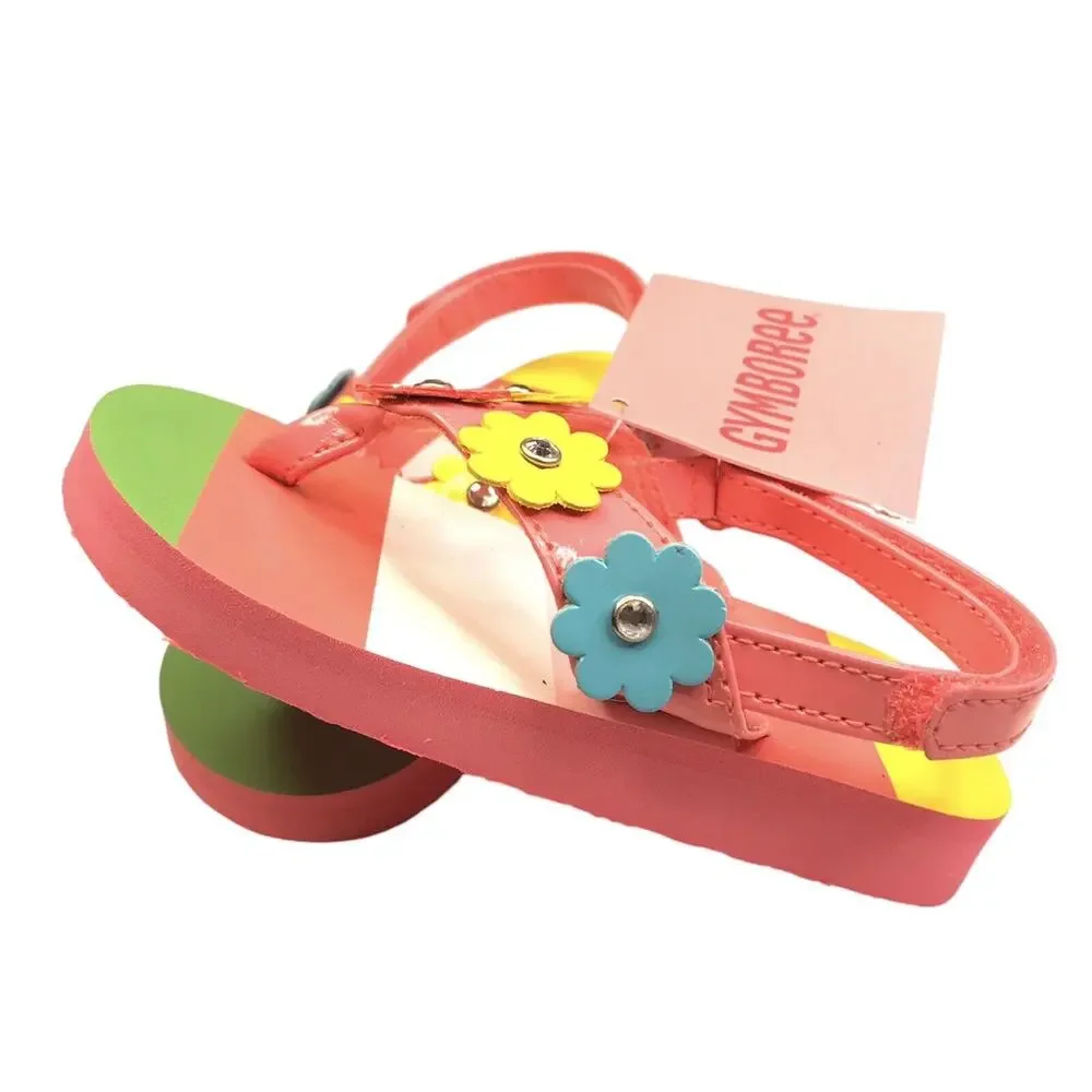 NWT Gymboree Swim Shop Size 5-6 5/6 Flower Flip Flops Sandals Girls